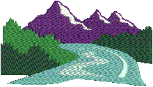 Mountains free landscape embroidery design