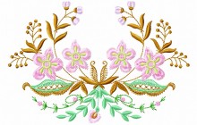 Jacobean Flower Impressions Embroidery Design