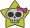 Cute embroidery design of a skull with a pink bow inside a bright yellow star, ideal for girl-themed, Halloween, or fun accessory embroidery projects.