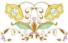 Jacobean Flower Embroidery Design