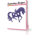 Blue Horse Machine Embroidery Design