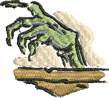 monster hand machine embroidery design