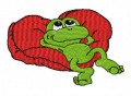 frog in love embroidery design download