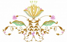 Jacobean Flowers Embroidery Design