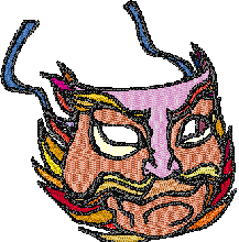 Japonese Mask embroidery design
