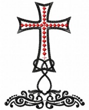 Black cross embroidery design selling online site