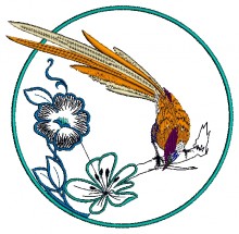 Flower Bird  Embroidery design