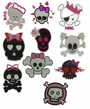 Skull machine embroidery designs