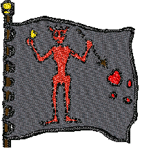 Devil Pirate flag embroidery design
