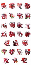 Valentine Heart Embroidery Alphabet Design