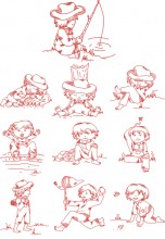 Baby Red Work Embroidery designs-Embroiderydesigns.name