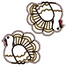 2 Turkeys Immaginary Logo Embroidery design
