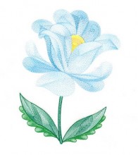 blue simple flower free embroidery designs