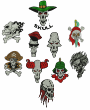 Skull machine embroidery designs
