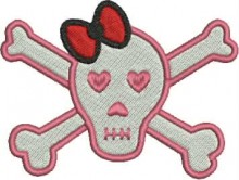 girly skull bow embroidery patterns to download free embroidery designs